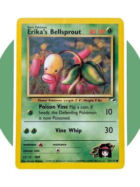 Gym Heroes Pokemon Card (GG07): Erika's Bellsprout 75/132